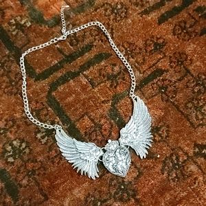 Faux Silver biker necklace